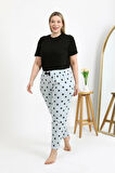 Kadın Pamuklu Büyük Beden Alt Pijama 27557 Buz Mavisi