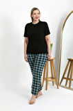 Kadın Pamuklu Büyük Beden Alt Pijama 27557 Turkuaz