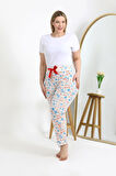Kadın Pamuklu Büyük Beden Alt Pijama 27558 Ekru
