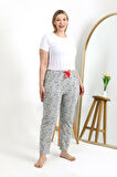 Kadın Pamuklu Büyük Beden Alt Pijama 27558 Gri