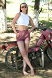Şort Crop Bordo Takım 26550
