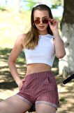 Şort Crop Bordo Takım 26550