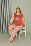 Welsoft Polar Kadın Büyük Beden Pudra Pijama Takımı 808040