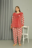 Welsoft Polar Kadın Büyük Beden Pudra Pijama Takımı 808042