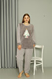 Welsoft Polar Kadın Büyük Beden Gri Pijama Takımı 808048