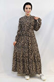 Leopar Desenli Elbise