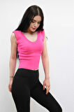 Süveter Model Triko Bluz Fuşya