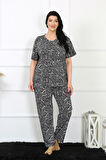 Kadın 5XL-6XL-7XL-8XL Büyük Beden Kısa Kol Pijama Takım 75011