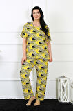 Kadın 5XL-6XL-7XL-8XL Büyük Beden Kısa Kol Pijama Takım 75007