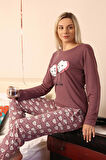 Kadın Penye Uzun Kol Pijama Takım 4187