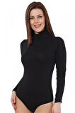 Bayan Uzun Kol  Boğazlı Çıtçıtlı Body 260