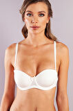Gabrıella Balconette Foam Cup Bra, Ekru Konforlu Ve Şık Sütyen, Strapless