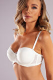 Gala Balconette Foam Cup Bra, Ekru Konforlu Ve Şık Sütyen, Strapless
