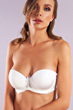 Gala Balconette Foam Cup Bra, Ekru Konforlu Ve Şık Sütyen, Strapless