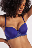 Garland Big Size Plunge Bra, Saks Mavi Konforlu Ve Şık Sütyen