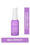MaxFlora Max Effect Akne-Sivilce karşıtı, leke oluşumu önleyici, cilt tonu eşitleyici Niacinamide cilt bakım Serumu, %10 Niacinamide + %1 Zinc & Hibiscus, 30ml