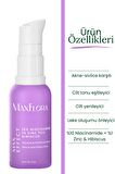 MaxFlora Max Effect Akne-Sivilce karşıtı, leke oluşumu önleyici, cilt tonu eşitleyici Niacinamide cilt bakım Serumu, %10 Niacinamide + %1 Zinc & Hibiscus, 30ml