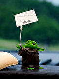 Baby Yoda Figürlü Not Tutucu Masaüstü Not Tutacağı Metal Kıskaç Notluk