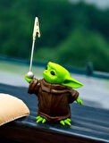 Baby Yoda Figürlü Not Tutucu Masaüstü Not Tutacağı Metal Kıskaç Notluk