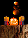 Cadılar Bayramı 3'lü Set - 1 Bal Kabağı ve 2 Mumluk, Halloween Dekor, Tealight Mumluk