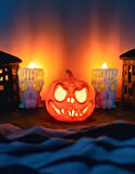Cadılar Bayramı 3'lü Set - 1 Bal Kabağı ve 2 Mumluk, Halloween Dekor, Tealight Mumluk