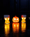 Cadılar Bayramı 3'lü Set - 1 Bal Kabağı ve 2 Mumluk, Halloween Dekor, Tealight Mumluk
