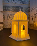 İslami Dekor Mescit Tasarımlı Ramazan Mumluğu – Tealight Pilli Mumluk