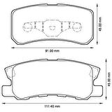 MGA 55299 Balata Fren Arka Mitsubishi ASX 11-12-Outlander 07-Galloper-Pajero 00-4007-Chrysler Voyager MR510544