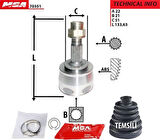 MGA 70351 Aks Kafası Diş Grande Punto 1.4 16V Corsa D 1.4XEP 07- 93190193