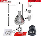 MGA 70375 Dıs Aks Kafası Volkswagen Caddy 04-15 Golf 04-16 Passat 08-15 Leon 06-12 1K0498099B