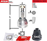 MGA 70472 Aks Kafası Diş Sağ-Sol Connect 90Ps 1.8T DCI 02-25x26x53.2 4512587