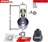 MGA 70486 Aks Kafa Diş-Toyota Corolla 07-11-Auris 07-11 1.4 D4D Dizel 