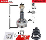 MGA 70491 Aks Kafa Diş ABS'li Toyota Yaris 99-05 1.0 16V 24x26x58XABS-47 