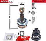 MGA 70510 Aks Kafa Diş ABS'li Mitsubishi L200 Cr-Su 06-18 4WD Mt-At 3815A181