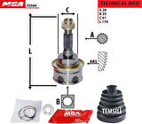 MGA 70560 Aks Kafa Diş-Mazda B2500 02-Ranger 02-26x25x60 2M353B437AA