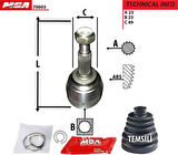 MGA 70603 Aks Kafa Diş-Nissan Note 07-13 1.5 DCI Dizel 23x23x49 41-24200200 