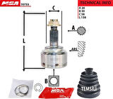 MGA 70753 Aks Kafa Diş-Honda Civic 07-11 1.4-1.8 HB 26x30x57 44014SMGE00