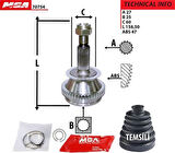 MGA 70754 Aks Kafa Diş-ABS'li Sonata 98-05 2.0 16V 27x25x60XABS-46 495013A210