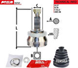 MGA 70757 Aks Kafa Diş-ABS'li Hyundai Tucson 04-10 27x26x62.2XABS-47 