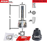 MGA 70764 Aks Kafa Diş-Nissan Pathfinder 97-04 R50 28x27x49 3910058G00