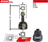 MGA 70938 Aks Kafası Diş Linea 1.4 2007-Fiorino 1.4 2008-Nemo 1.4 2008-Bipper 1.4 2008 Bnz 46308538