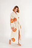 Halloween Müslin Kimono %100 Pamuklu Bornoz Kaftan Sabahlık