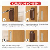 Mıknatıslı Kahverengi Plastik Mobilya Dolap Kapak Sineklik Çıt Çıt Kilit - 20 Adet
