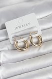 Gold Renk Pirinç Halka 20 mm Kadın Küpe 5886