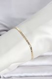 CM 14K Gold Renk Yassı Ezme Zincir Model Kadın Bileklik 5886