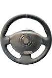 RENAULT MEGANE 2 KANGO -SCENİC 2 ARACA ÖZEL DİREKSİYON DERİ KILIFI CARBON-NOKTALI GY