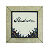 Amsterdam Görseli Baskılı MDF  Magnet(KRG-012)Buzdolabı Süsü
