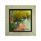 Amsterdam Görseli Baskılı MDF  Magnet(KRG-013)Buzdolabı Süsü