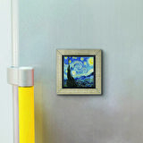 Yıldızlı Gece (Vincent Van Gogh, 1889) Baskılı MDF  Magnet(KRG-135)Buzdolabı Süsü