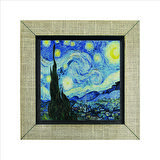 Yıldızlı Gece (Vincent Van Gogh, 1889) Baskılı MDF  Magnet(KRG-135)Buzdolabı Süsü